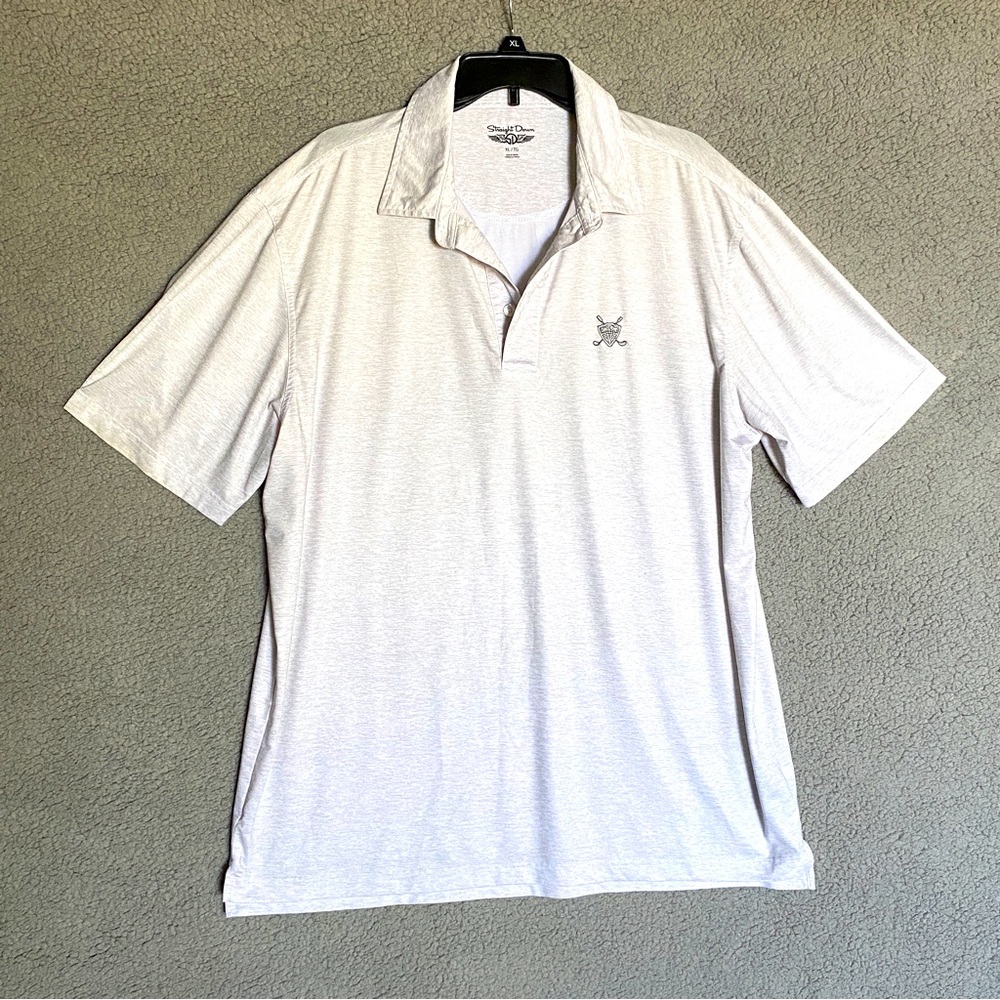 ! Straight Down Polo Golf Shirt Mens Size XL Short Sleeve Gray